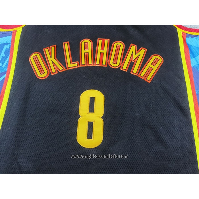 Camiseta Oklahoma City Thunder Jaylin Williams #8 Ciudad 2024-25 Negro